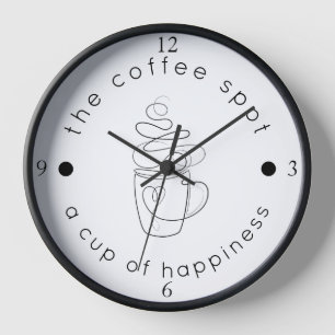 Horloge Magasin de Café Personnalisé Ajoutez Votre Logo Mo