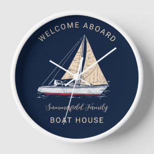Horloge Maison de vacances familiale de bateau de voile na