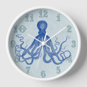 Horloge Maison de Vintage Blue Octopus