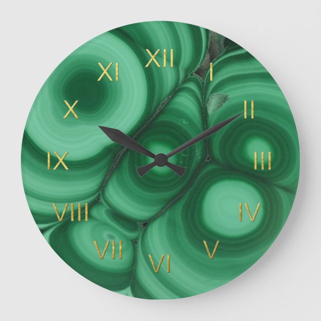 Horloge Malachite verte avec numéros Faux Gold Foi (Recto)