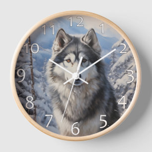 Horloge Malamute d'Alaska