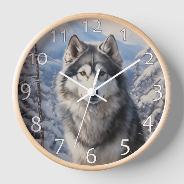 Horloge Malamute d'Alaska (Recto)