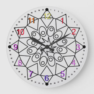 Horloge - Mandala délicat avec des chiffres coloré
