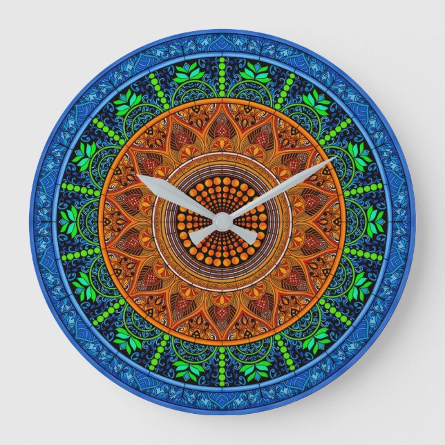 Horloge Mandala Géométrie Sacrée (Recto)