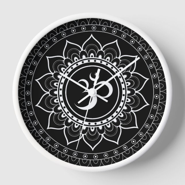 Horloge Mandala Om noir (Recto)