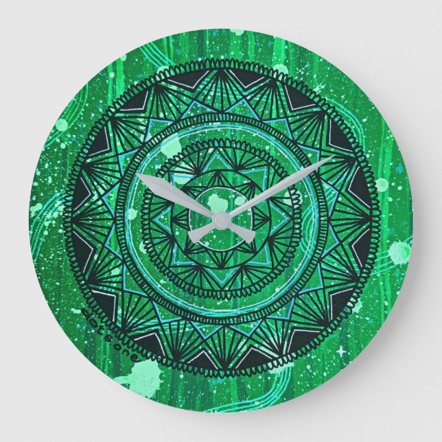 Horloge Mandala verte (Recto)
