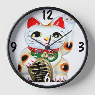 Horloge Maneki Neko Chat de chance chinois