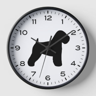 Horloge Manteau doux Roulette Terrier Silhouette