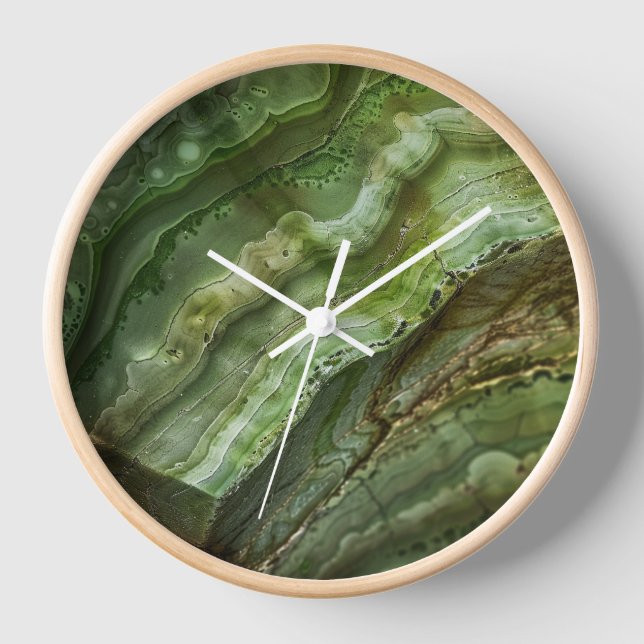 Horloge Marbre d'Agate vert pierre (Recto)