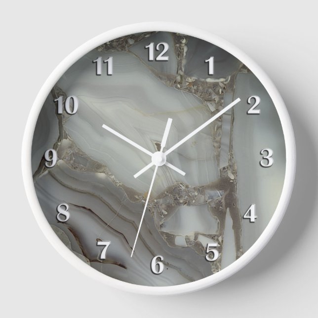 Horloge Marbre gris avec Veine or (Recto)