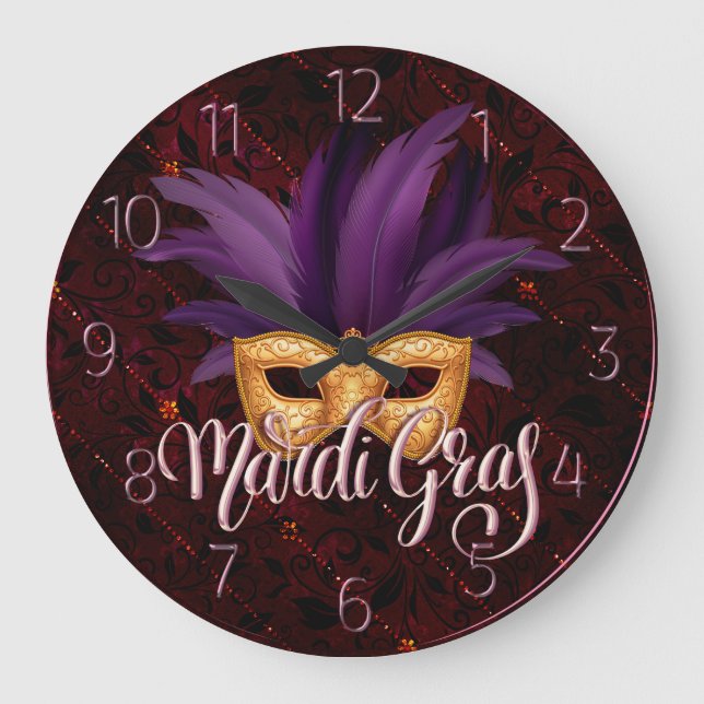 Horloge Mardi Gras, Masque Mardi Gras (Recto)