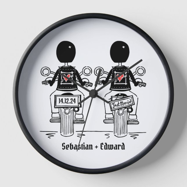 Horloge Mariage motocyclette Grooms (Recto)