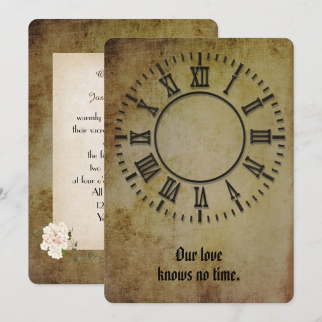 horloge mariage sans invitation à main (Devant / Derrière)