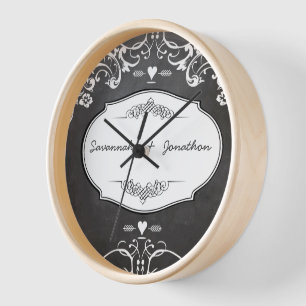 Horloge Mariages de typographie de tableau noir