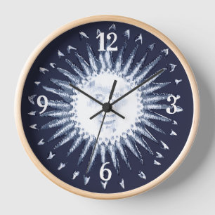 Horloge Marine Blue Sun Starburst Antique Anthropomorphiqu