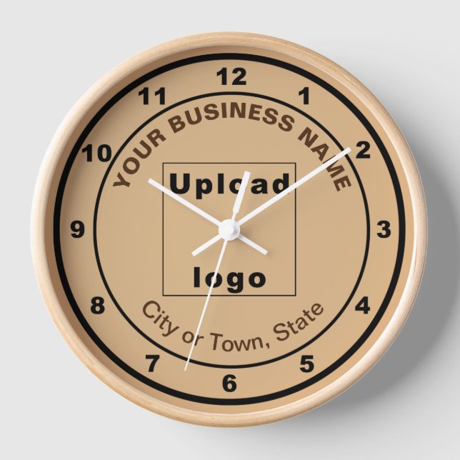 Horloge Marque d'affaires sur cadre en bois Brown clair ro (Recto)