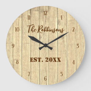 Horloge Marron Classique en Bois Rustique Grande