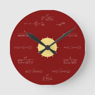 Horloge mathématique (arrière - plan rouge)
