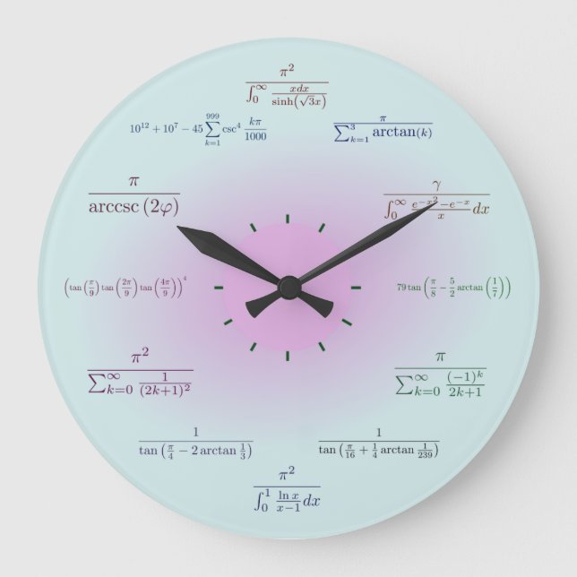 Horloge mathématique (dégradé vert-violet) (Recto)