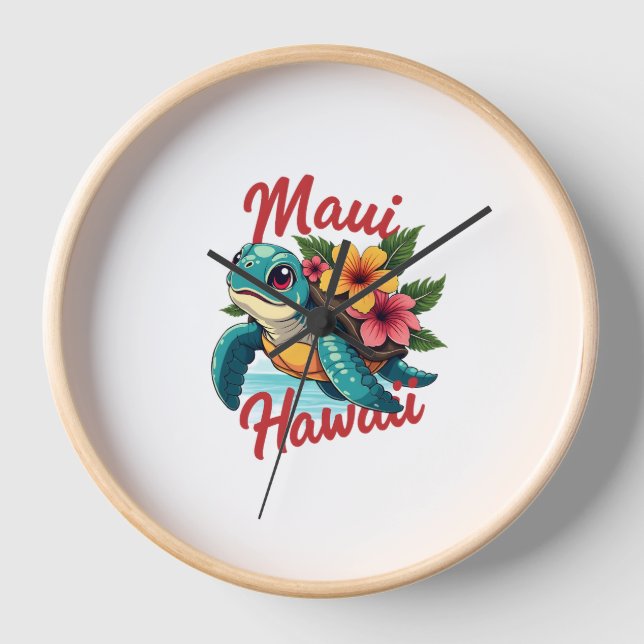 Horloge Maui Hawaii T Chemise Fille Femmes Enfants Tortue  (Recto)