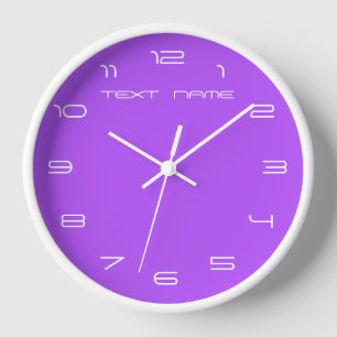 Horloge mauve avec personnalisation de votre texte