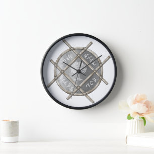 Horloge Médaillon argenté symbolique