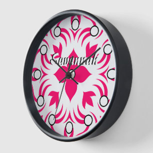 Horloge Médaillon Rose Chaud Personnalisé ou Toute Couleur