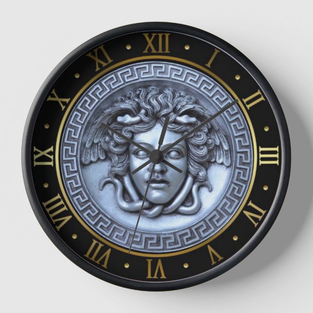 Horloge Medusa Platine et Mur d'or (Recto)