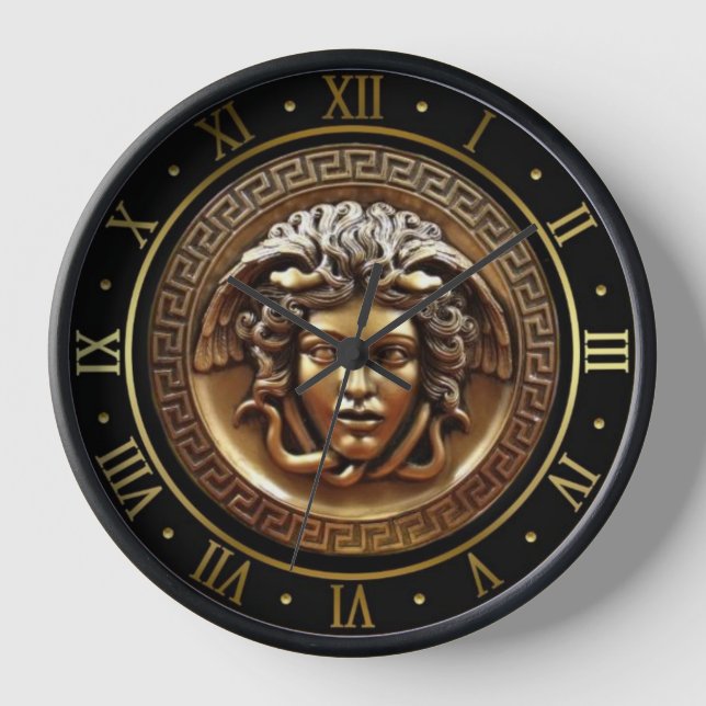 Horloge Méduse en cuivre et or (Recto)