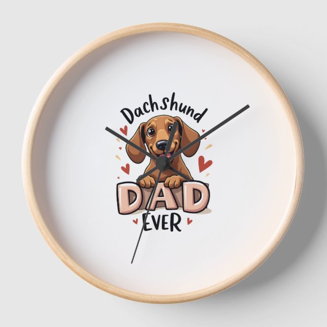 Horloge Meilleur Dachshund Papa Jamais T Chemise (Recto)