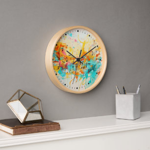 Horloge Mélodie des couleurs et notes musicales