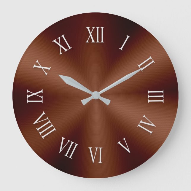 Horloge métallique marron avec chiffres romains à  (Recto)