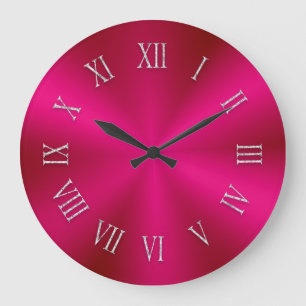 Horloge métallique rouge brillante avec chiffres r