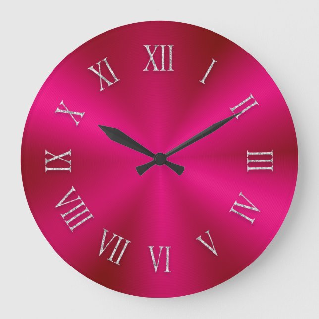 Horloge métallique rouge brillante avec chiffres r (Recto)