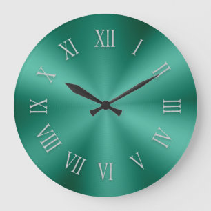 Horloge métallique verte Turquoise brillante avec 