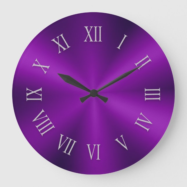 Horloge métallique violette brillante avec chiffre (Recto)