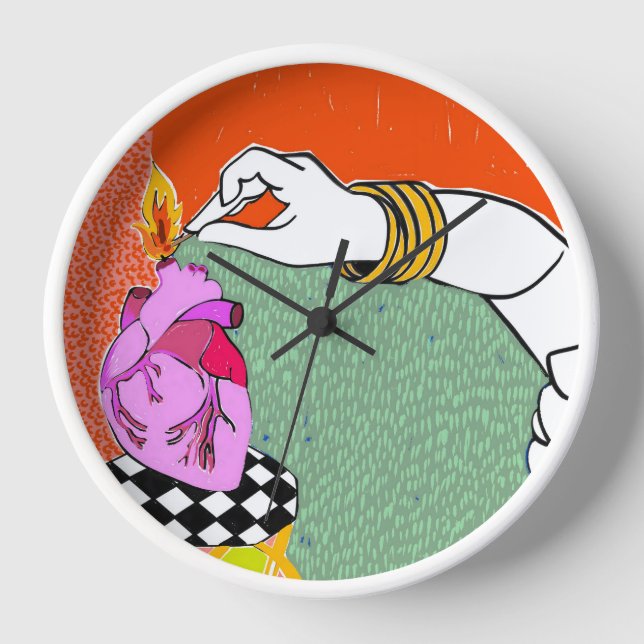 Horloge Mettez mon coeur en feu (Recto)