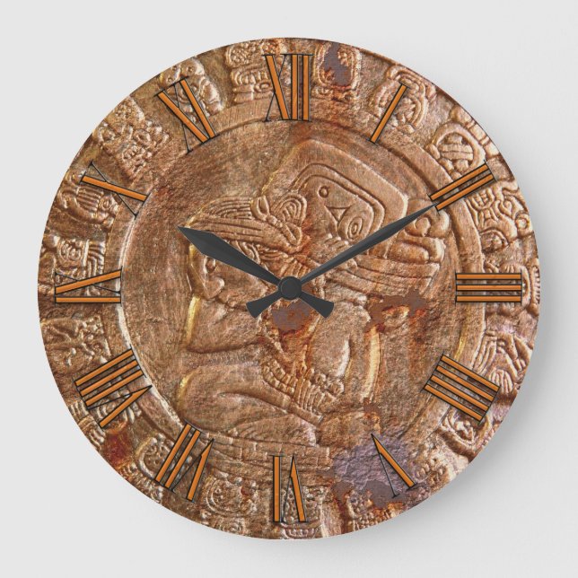 Horloge mexicaine aztèque découpée maya d'histoire (Recto)