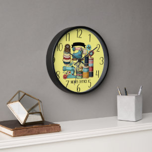 Horloge mignon ajouter du texte Salle de couture du bureau