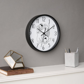 Horloge mignon amateur de poissons Koi japonais