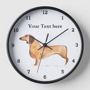 Horloge Mignon teckel chien chiot animal familier amateur