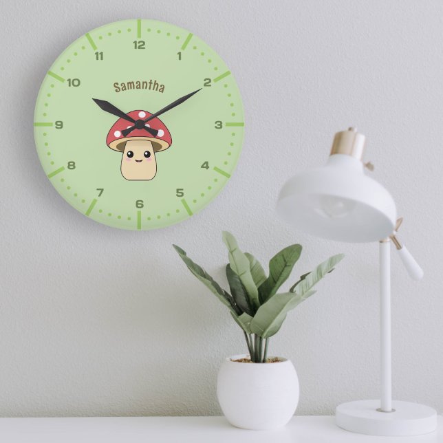 Horloge mignonne du mur du champignon avec nombre (Cute Mushroom Wall Clock with Numbers)