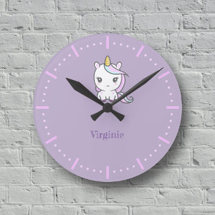 Horloge mignonne mauve Unicorne