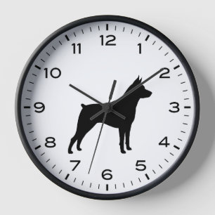 Horloge Miniature Pinscher Chien race Silhouette MinPin