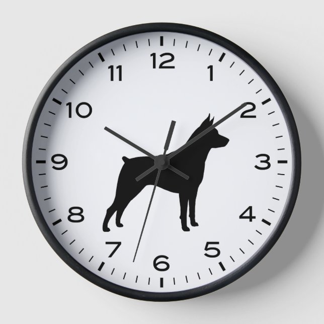 Horloge Miniature Pinscher Chien race Silhouette MinPin (Recto)