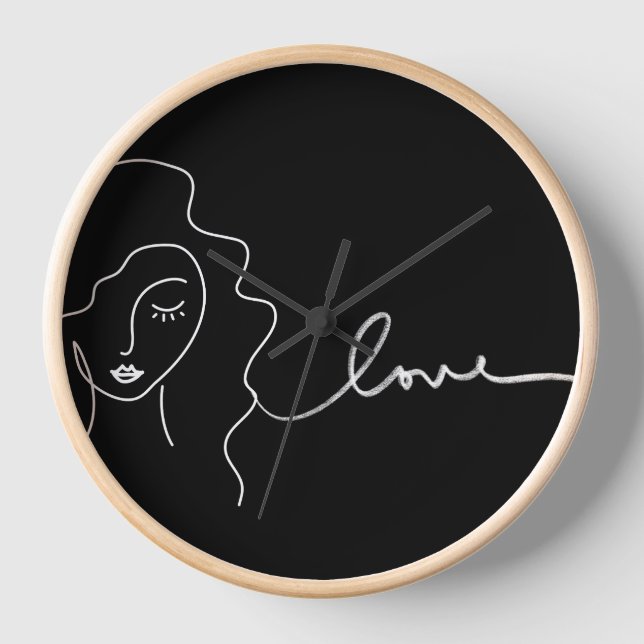Horloge Minimalist Line Art Wall Clock (Recto)