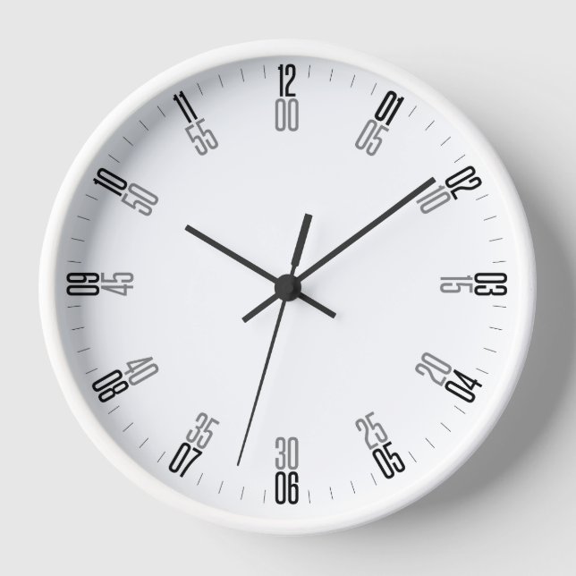 Horloge Minimaliste blanc avec numérotation unique - Moder (Recto)