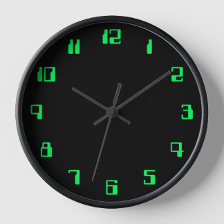 Horloge Minimaliste noir avec numéro d'ordinateur Vintage