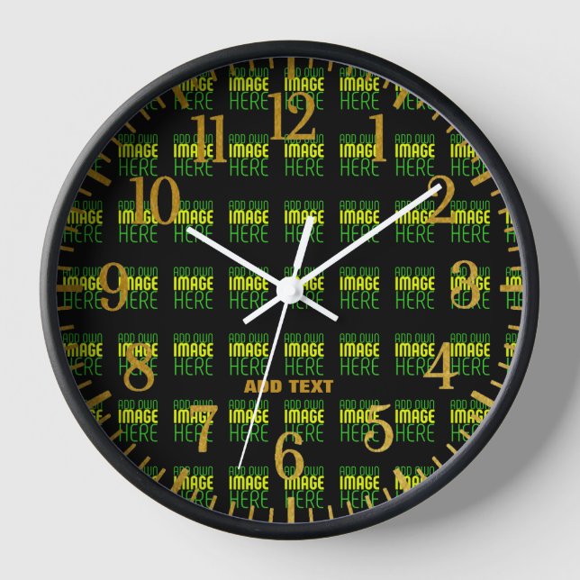 HORLOGE MODÈLE DE TEXTE D'IMAGE NOIRE SIMPLE ET MODERNE (Recto)