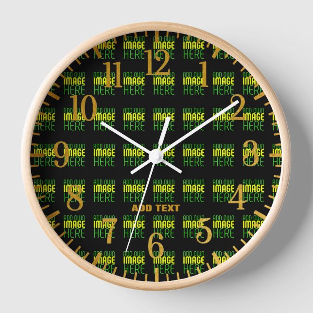 HORLOGE MODÈLE DE TEXTE D'IMAGE NOIRE SIMPLE ET MODERNE (Recto)